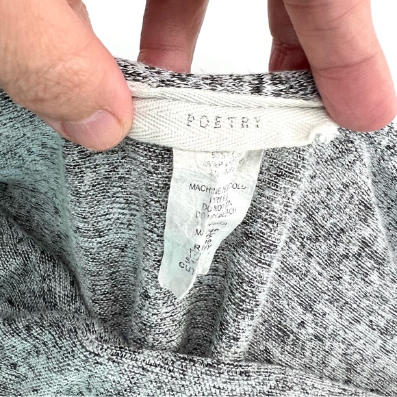 Poetry Gray Slouchy Ruched Draped Shoulders Dress Size L - Picture 12 of 16